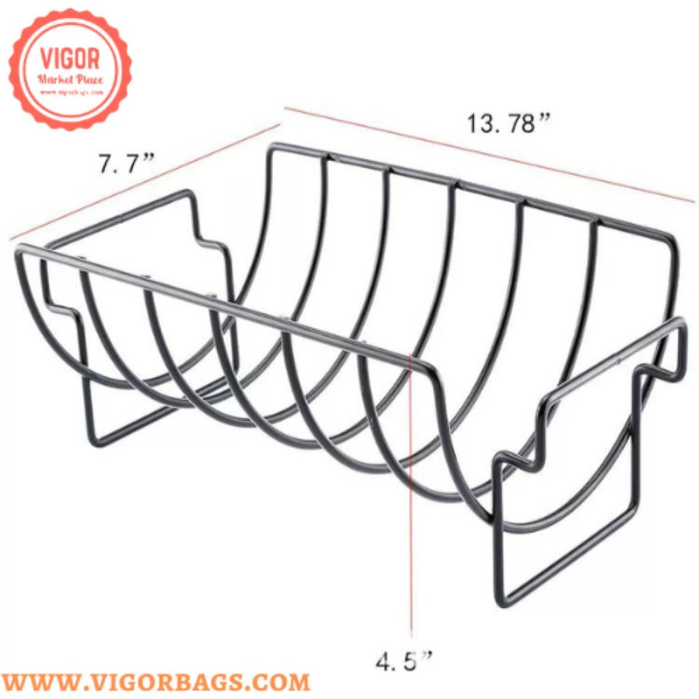 BBQ Chicken Drumsticks Rack Stainless Steel & BBQ Rib Rack Non Stick Rib Roast R - Picture 10 of 12